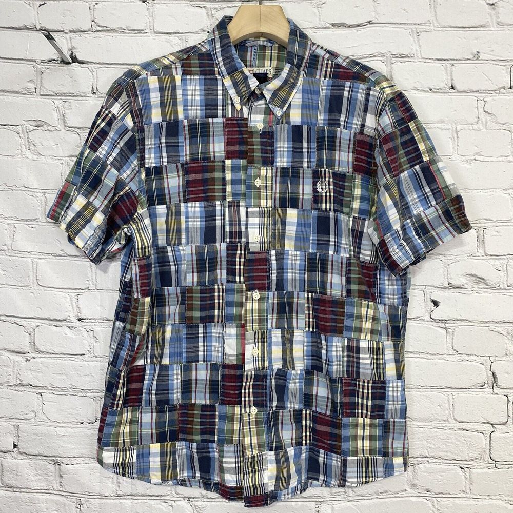 Chaps Multicolor Plaid Casual Button Down Shirt